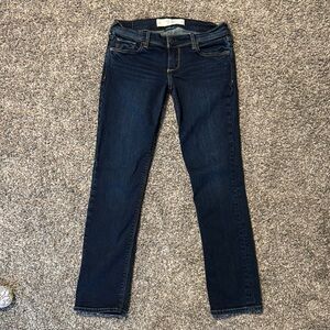 00 Abercrombie Women's Dark Blue Jeans Low Rise Perfect Stretch